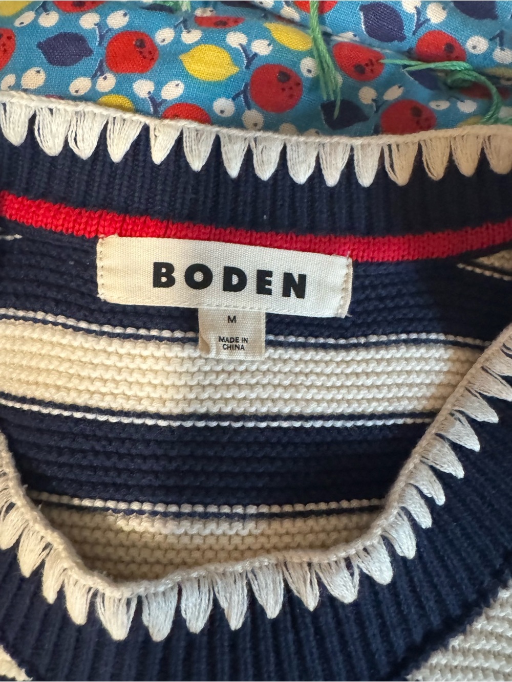 Boden Navy and White Striped Crewneck Sweater Vest - Picture 3 of 8